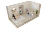 Studio de jardin en bois : Bureau de jardin Greenkub : aménagement intérieur