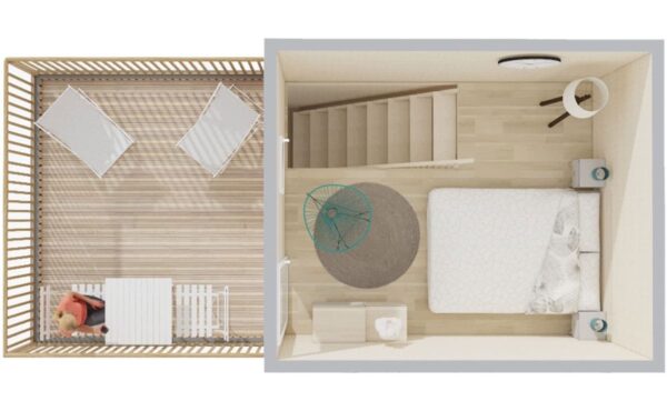 Studio de jardin en bois : Chambre d'hôtes pour 4 personnes