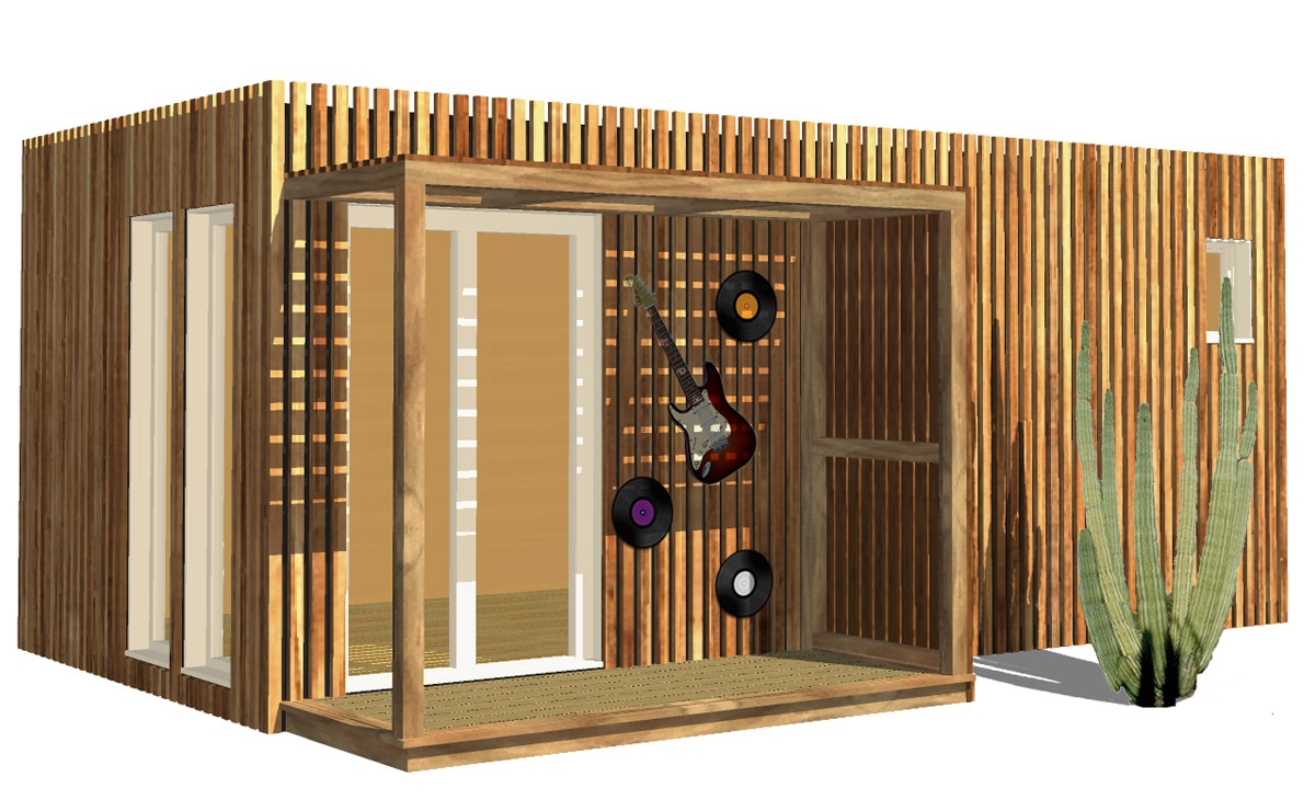 Model 3D d'un Studio de musique de jardin en bois Greenkub Studio de musique de jardin en bois Greenkub