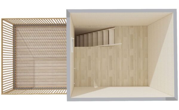Etage d'un studio en bois pour terrain nu Greenkub