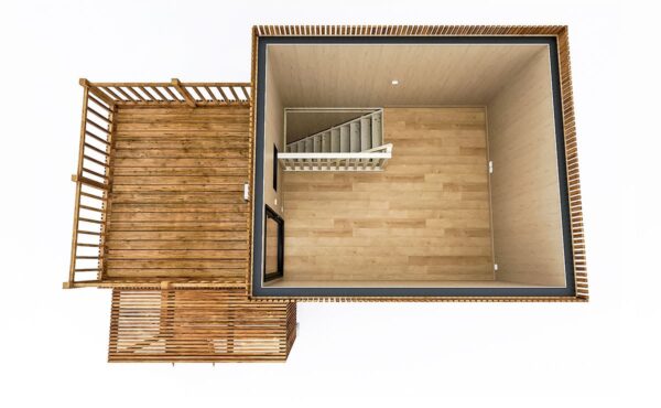 Étage d'un studio de 30m2 vide