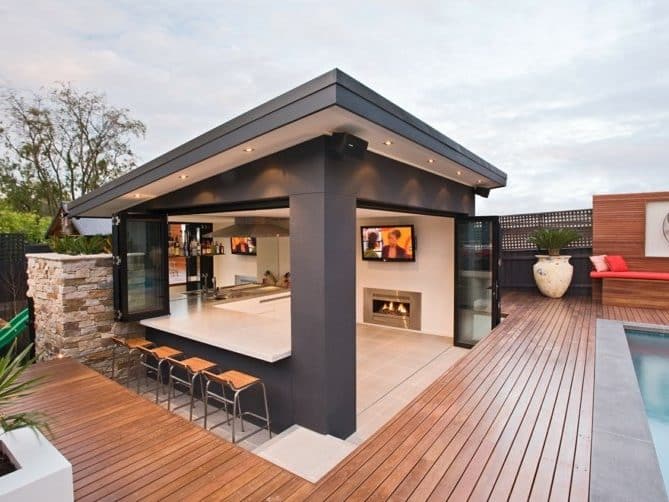 Pool house en métal