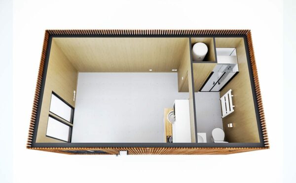 Intérieur vide d'un studio de 15m2