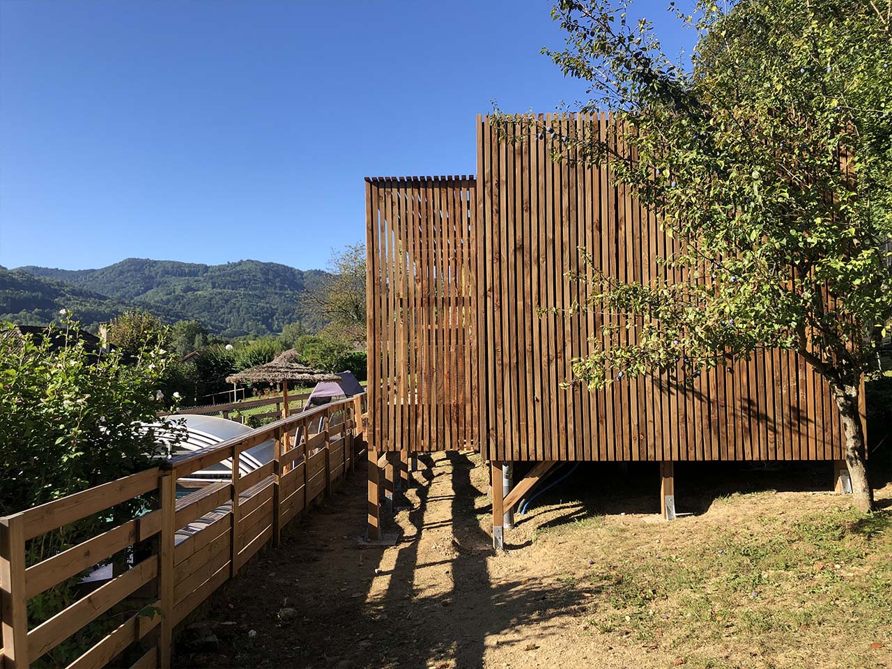 Pool house bois piscine isère Greenkub