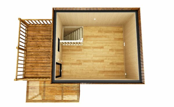 Etage vide d'un studio de 25m2