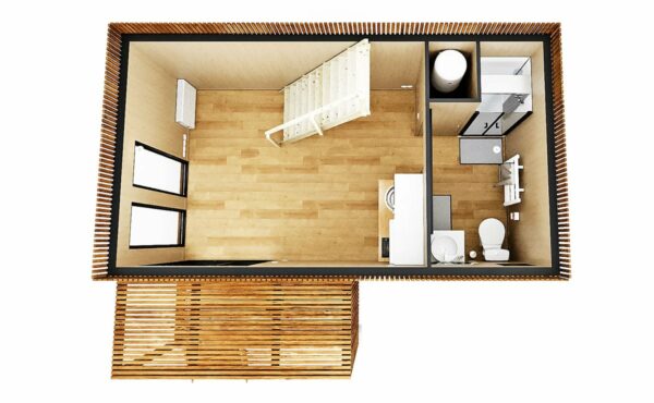 Intérieur vide studio 25m2