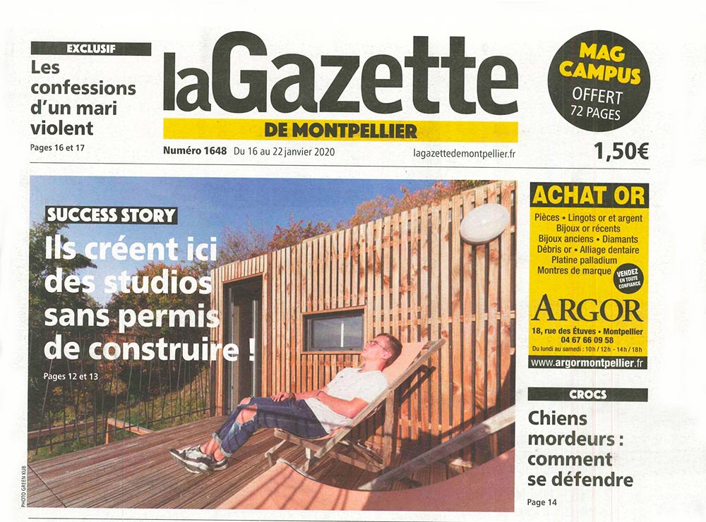 couverture-lagazette-studio-jardin Article presse La Gazette sur le studio de jardin Greenkub