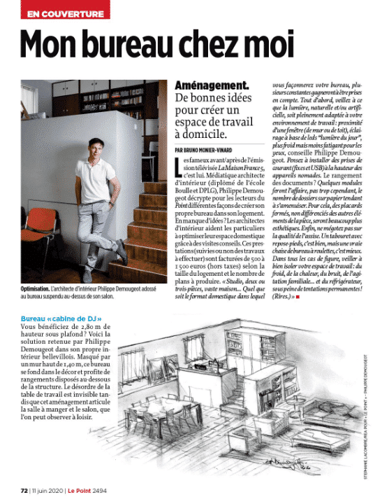 Article de Presse Le Point, mon bureau chez moi