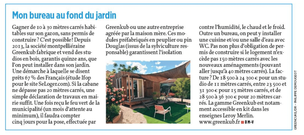 presse-lepoint-bureau-jardin Article de presse Le Point sur le bureau de jardin Greenkub