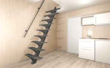 Escalier en fer forgé dans un studio