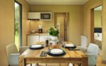 Pièce à vivre d'une maison de jardin de plain-pied de 40m2