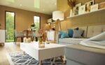 Pièce à vivre aménagée dans une maison de jardin de 40m2