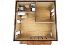 Intérieur vide d'une maison de jardin de 40m2