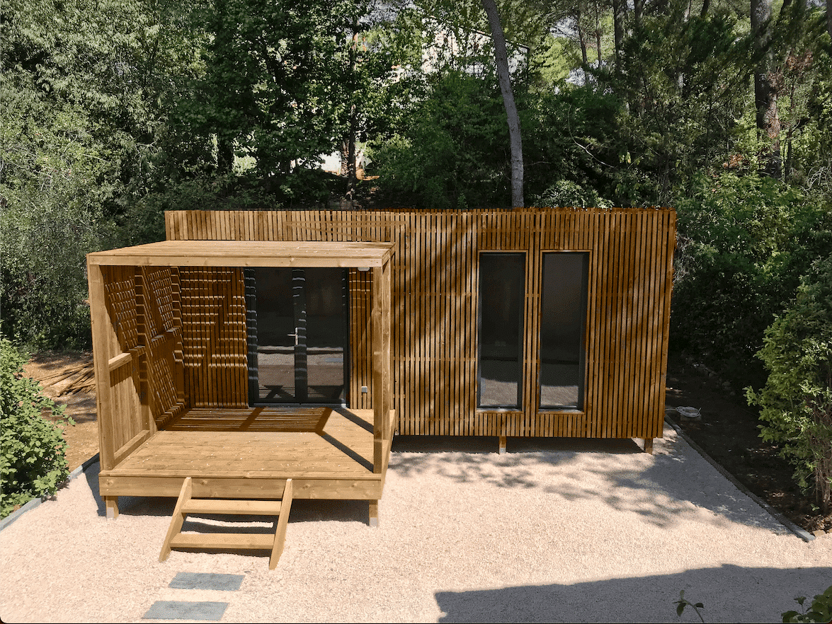 3D immersive d'un studio en bois