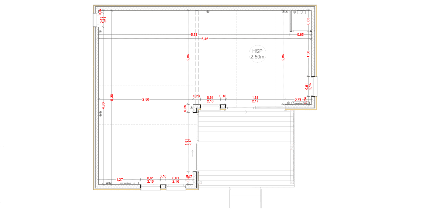 gk25L-interieur-dimensions Plans intérieurs du studio de jardin de 25m2 en L