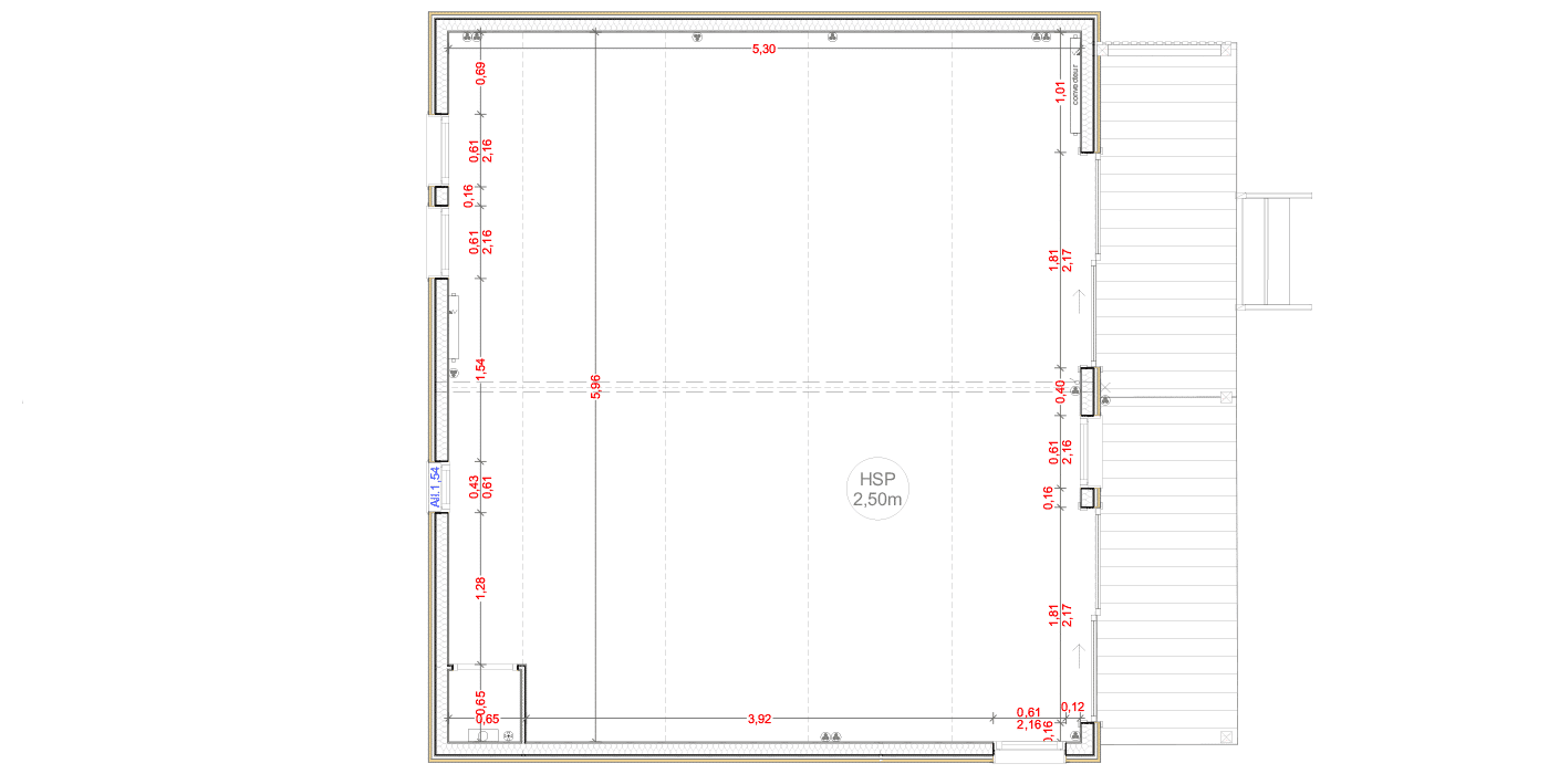gk30o-interieur-dimensions Plans intérieurs du studio de jardin de 30m2 en O