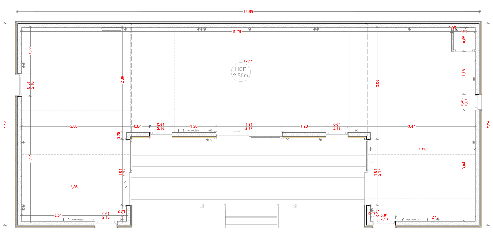 gk50U-interieur-dimensions Plan et dimensions intérieure d'un studio de 50m2