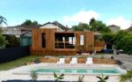 Réalisation extérieur d'un studio de jardin de 25m² en L