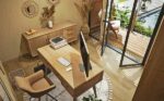 Visuel d'une pièce de travail dans un bureau de jardin