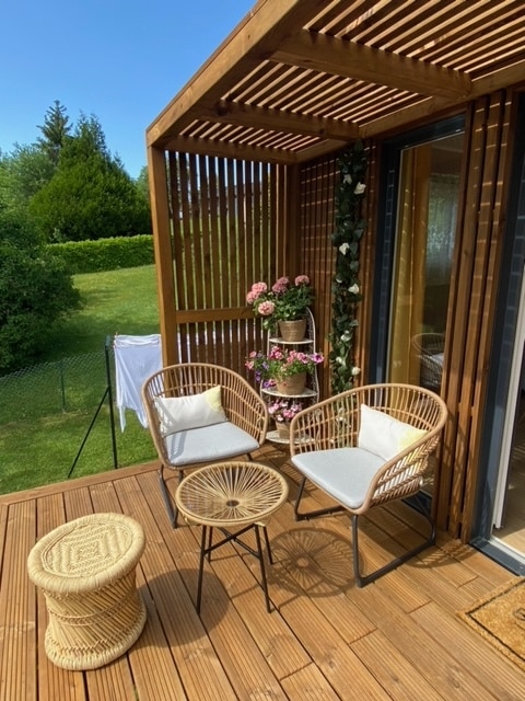 Terrasse aménagée d'un studio