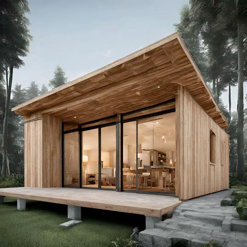 Une construction préfabriqué en bois