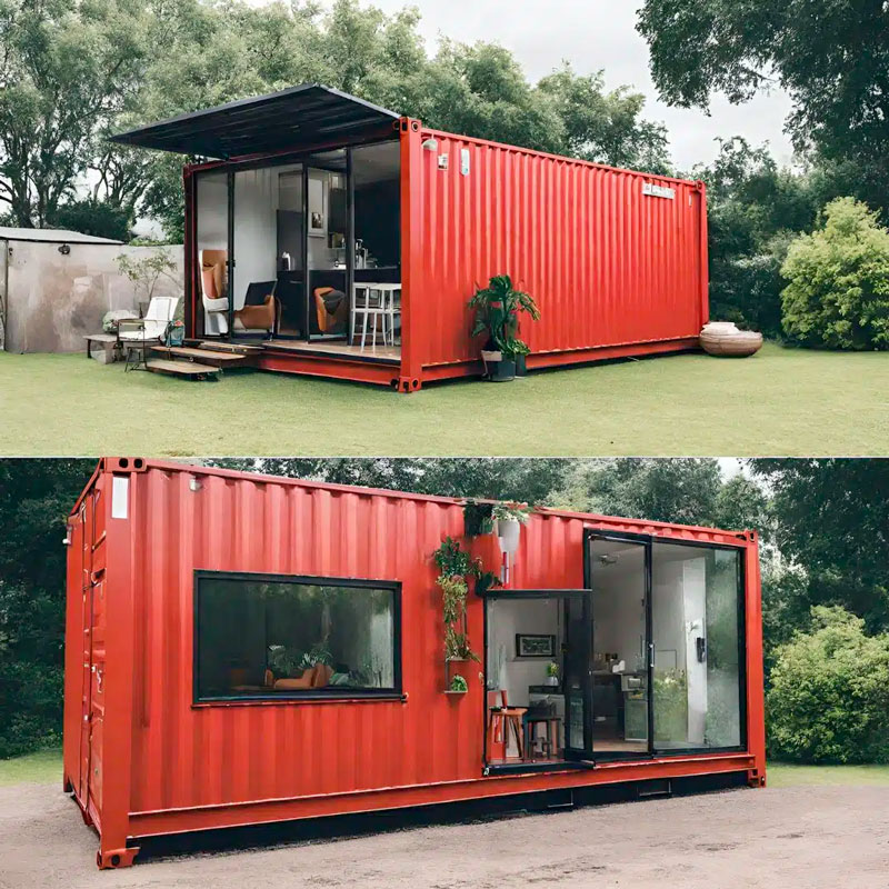 Aménagement extérieur d'une maison container