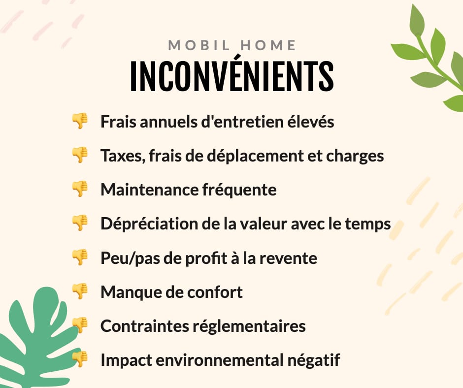 Inconvénients du mobil home