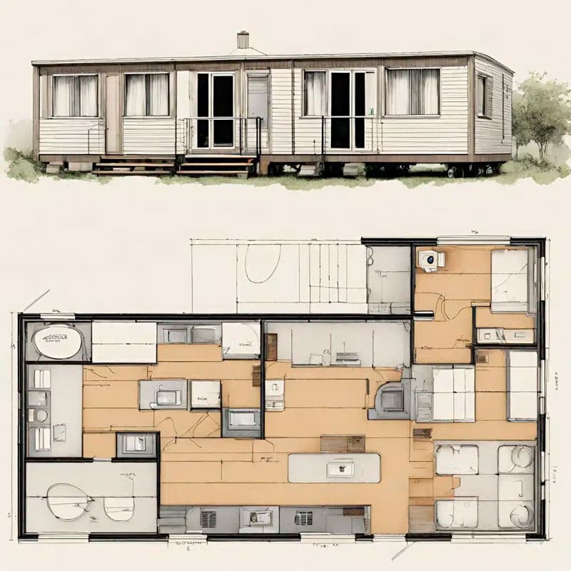 Plan d'un mobil home