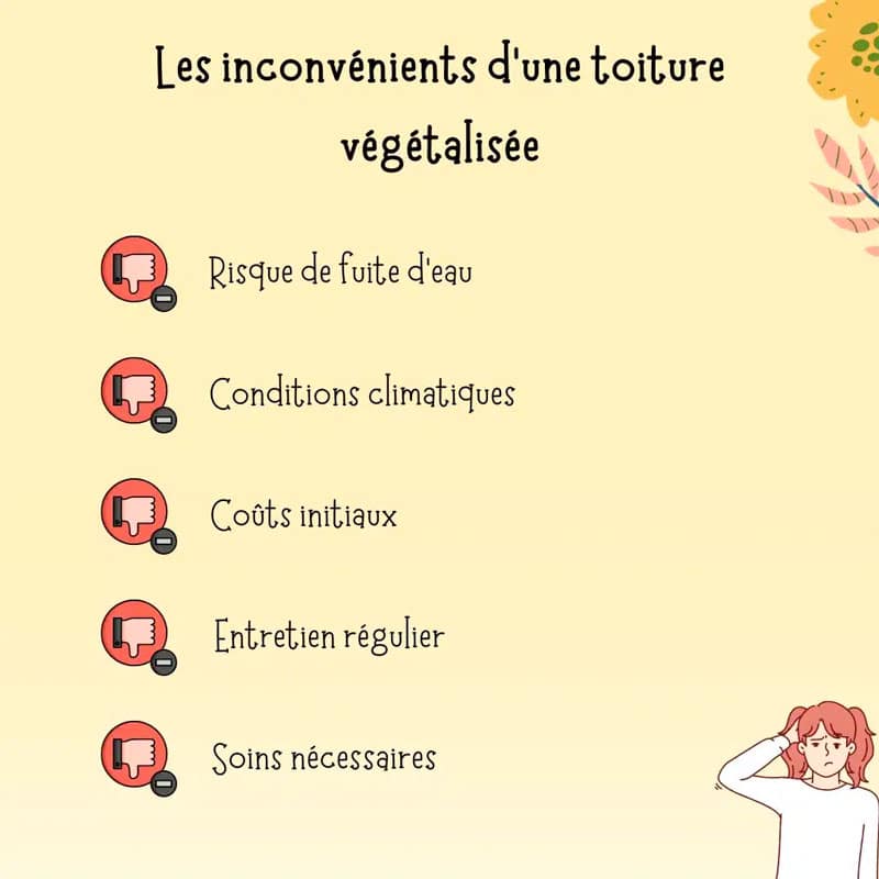 Les inconvénients d'une toiture végétalisée