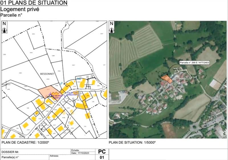 Plan de situation d'un permis de construire
