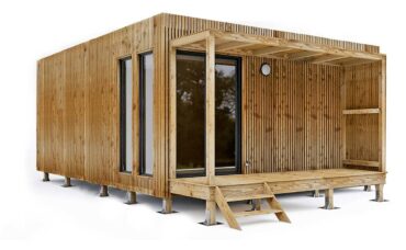 Studio de jardin en bois de plain-pied en cube