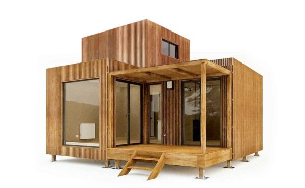 Studio de jardin en bois avec une mezzanine