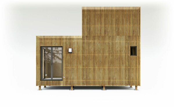 Un bureau de jardin en bois de 30m2 avec une mézzanine