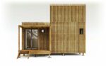 Un bureau de jardin en bois de 30m2 avec une mezzanine