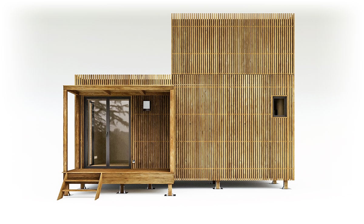 face-gk30m-plus.jpg Un bureau de jardin en bois de 30m2 avec une mezzanine