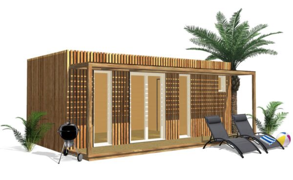Un pool house en bois de 20m2