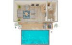 Un pool house de 20m2 au bord d'une piscine