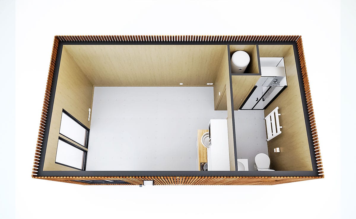 haut-gk15-vide.jpg Intérieur vide d'une studio de jardin en bois de 15m2