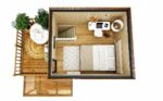Aménagement intérieur d'une chambre dans une chambre d'hôte de 25m2