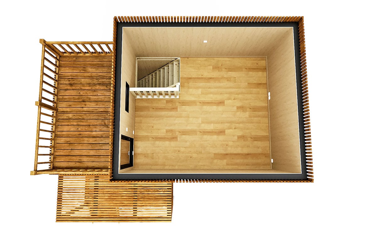 haut-gk25T-etage-vide.jpg Étage vide d'une chambre d'hôte de 25m2 avec une tropézienne