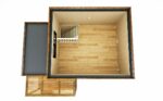 Intérieur vide d'un bureau de jardin de 25m2