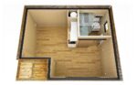 Intérieur vide d'un studio étudiant de 20m2