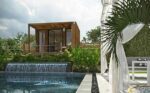 Un bureau de jardin de 11m2 au bord d'une piscine