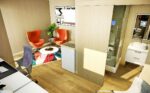 Intérieur d'un bureau de jardin aménagé