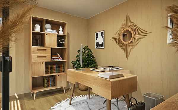 visuel-piece-travail-equipe-2.jpg Aménagement intérieur d'un bureau en bois Greenkub