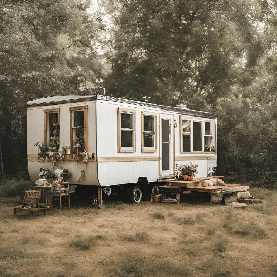 Un mobil-home dans un camping