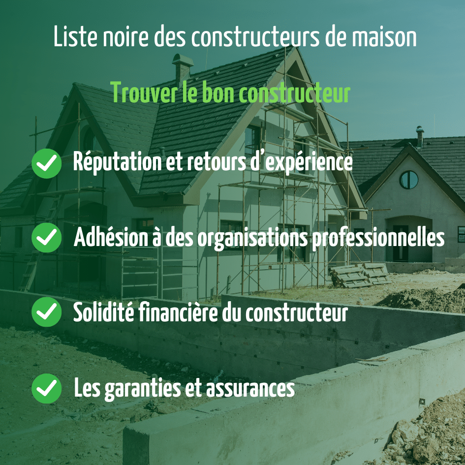 Trouver le bon constructeur de maison avec une liste noire des constructeurs de maison
