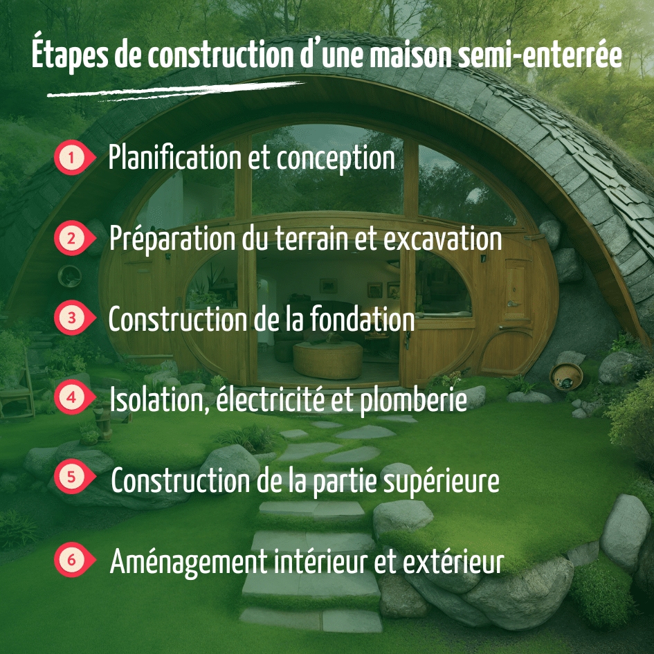 Les étapes de construction d'une maison semi-enterrée