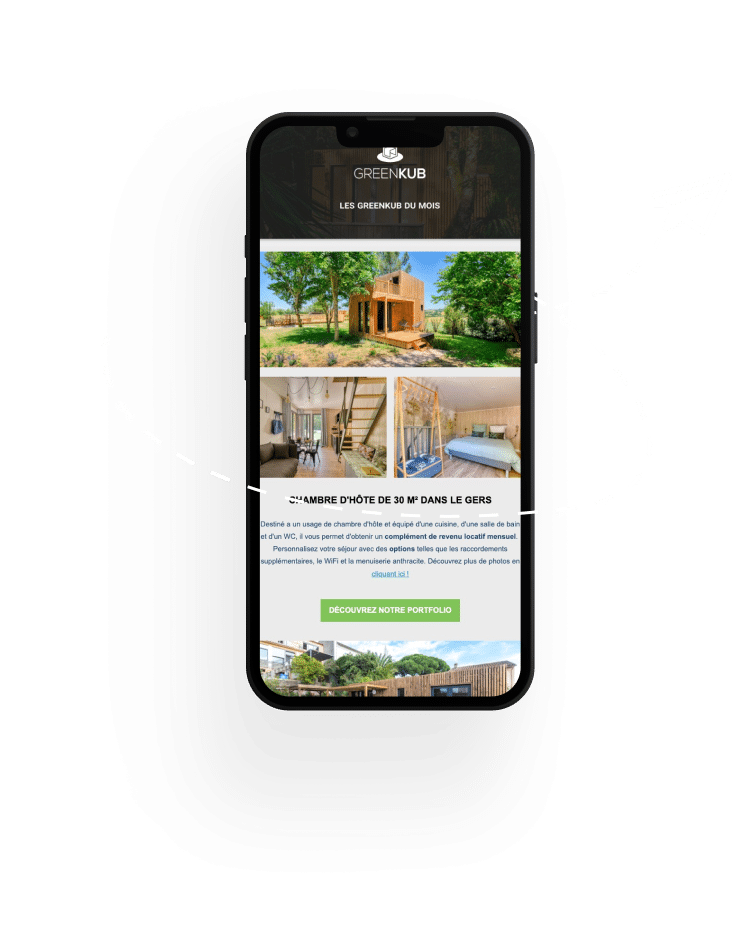 Image du visuel de newsletter sur portable